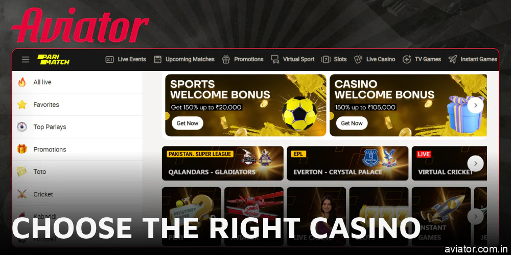 Step 1: Select the Right Casino for Aviator