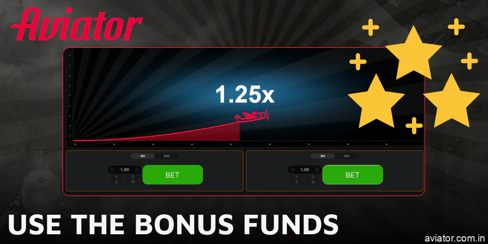 Use your bonus credit to play Aviator in real-money mode