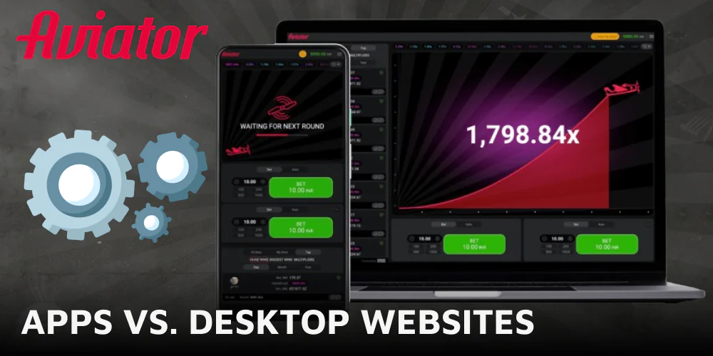 Choosing between the Aviator app and the desktop website