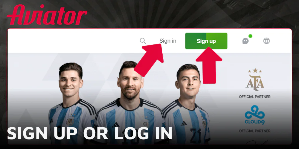 Register or log in to begin your Aviator experience