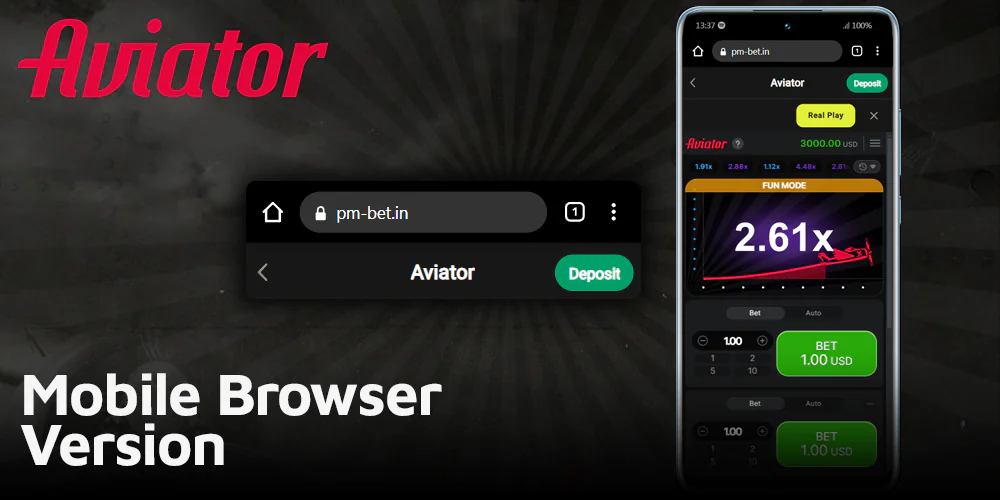 Access Parimatch Aviator via Mobile Browser