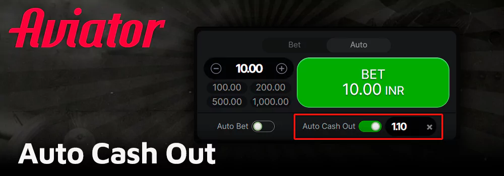 The Auto Cash Out tool in 4rabet Aviator