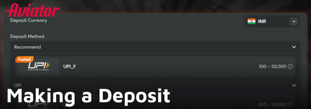 Deposit funds to start playing Aviator