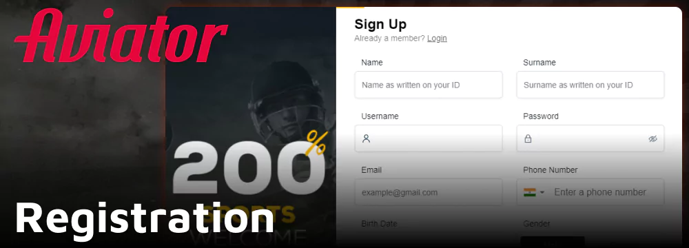 Account Registration for Rajabets Aviator