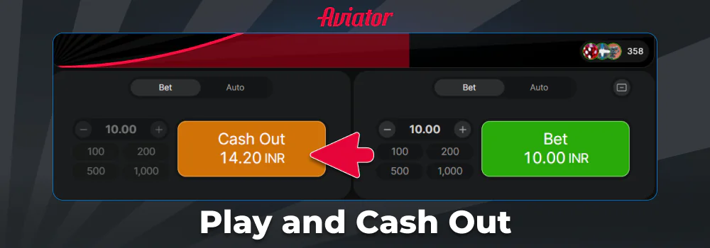 Cash out winning in Aviator
